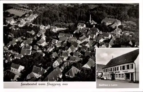Ak Freudental in Württemberg, Luftaufnahme von  Gasthaus z. Lamm