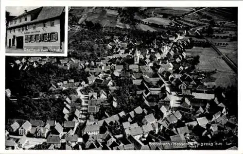 Ak Brensbach im Odenwald Hessen, Luftaufnahme  Gasthaus zum Ochsen, ländliche Umgebung,  Gebäude