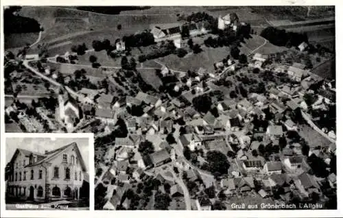 Ak Bad Grönenbach im Allgäu, Luftaufnahme von  Gasthaus zum Kreuz,  aus Allgäu