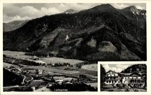 Ak Aurach Fischbachau in Oberbayern, Berglandschaft, Leitzachtal, Gaststätte u Café Fischeralm, b