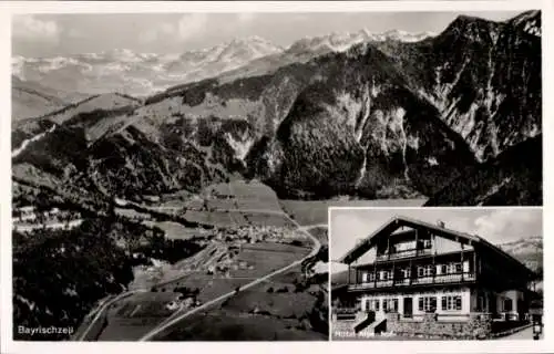Ak Bayrischzell im Mangfallgebirge Oberbayern, Berglandschaft, Hotel Alpenhof, Schwarz-Weiß-Fotog