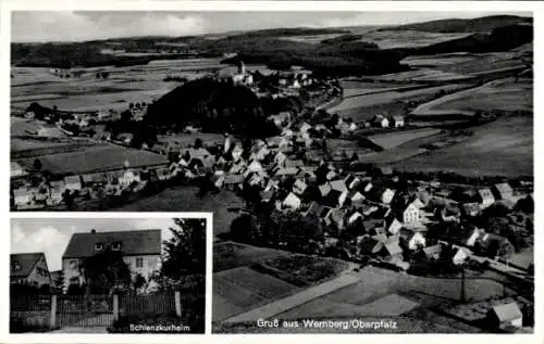 Ak Wernberg Köblitz in der Oberpfalz, Fliegeraufnahme, Schlenz-Kurheim