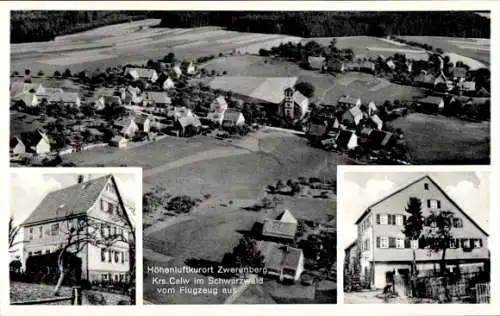 Ak Zwerenberg Neuweiler im Schwarzwald, Luftaufnahme, Schwarzwald, Gasthof zum Lamm, schöne Lands
