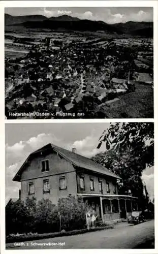 Ak Heitersheim im Schwarzwald, Fliegeraufnahme, Gasthaus zum Schwarzwälder Hof