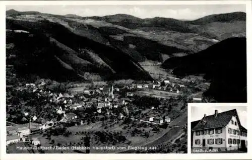 Ak Dossenheim an der Bergstraße Baden, Luftaufnahme von Hausen-Raitbach, Berglandschaft, Gasthaus