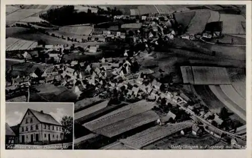 Ak Dorfgütingen Feuchtwangen in Mittelfranken, Luftbild von  Kaufhaus von Karl Hornberger, Ackerl