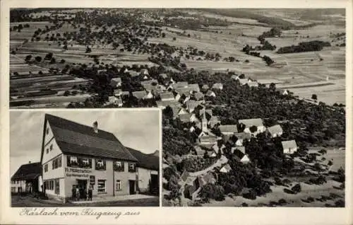 Ak Haslach im Kinzigtal Schwarzwald, Luftbild von  Häuseransicht, Landschaft, Flugaufnahme