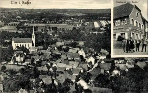 Ak Ulm in Baden Renchen Schwarzwald, Gasthaus zur Sonne, Fliegeraufnahme