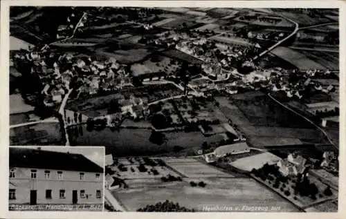 Ak Hemhofen in Mittelfranken, Luftaufnahme von  Gebäude von L. Balz, Feldlandschaft