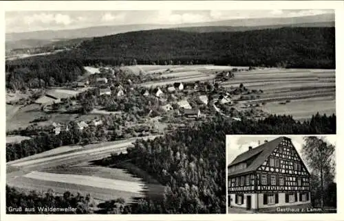 Ak Waldenweiler Althütte Rems Murr Kreis, Blick auf den Ort, Gasthaus zum Lamm, Karl Heinrich