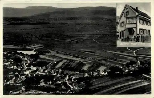 Ak Friesenheim in Baden, Luftaufnahme von Schutterzell, Bäckerei Friedr. Zbold