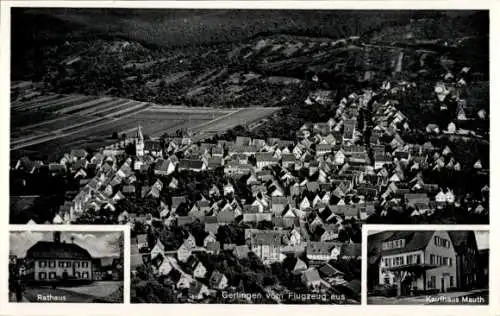 Ak Gerlingen Wenden im Sauerland, Luftaufnahme von  Rathaus, Kaufhaus Mauth