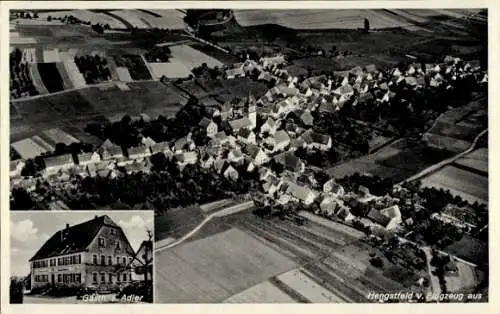 Ak Hengstfeld Wallhausen in Württemberg, Luftaufnahme von  Gasthaus Adler gemeldet, Landschaft