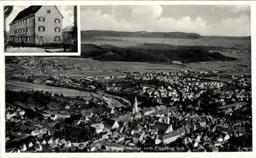 Ak Rottweil am Neckar, Fliegeraufnahme, Gasthaus Zum Schützen