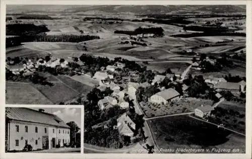 Ak Straßkirchen (bei Passau) Salzweg in Niederbayern, Landschaftsaufnahme, Flugaufnahme, Ort und 