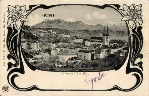 Ak Luzern Stadt Schweiz, Gesamtansicht, Rigi