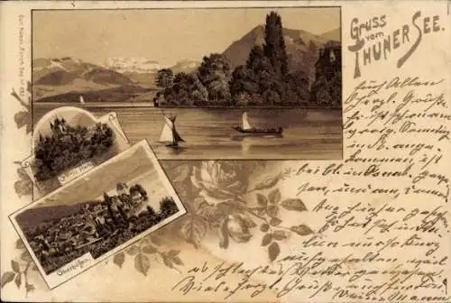 Litho Oberhofen am Thunersee Kanton Bern, Teilansichten