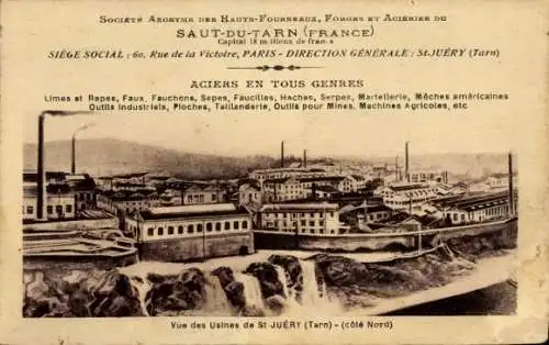CPA Saint-Juéry Tarn, Vue des Usines, Société Anonyme des Hauts Fourneaux, Forges et Acieries