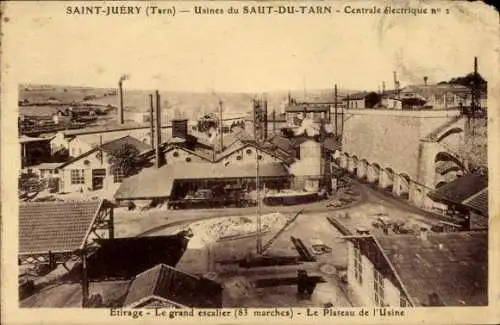 CPA Saint-Juéry Tarn, Usines du Saut du Tarn, Centrale électrique 1, Le grand escalier
