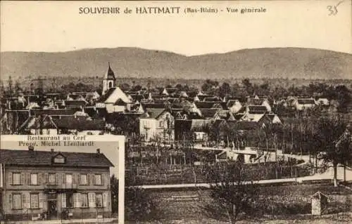 CPA Hattmatt Alsace Bas Rhin, Vue générale, Restaurant au Cerf