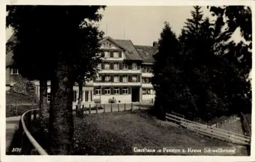 Ak Schwellbrunn Halbkanton Appenzell Außerrhoden, Gasthaus Pension zum Kreuz