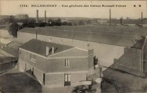 CPA Billancourt Hauts-de-Seine, Vue générale des Usines Renault Frères