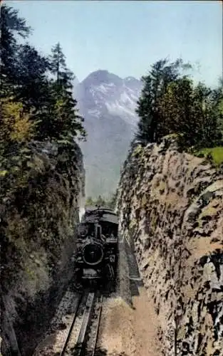 Ak Schweiz, Brünigbahn auf der Passhöhe