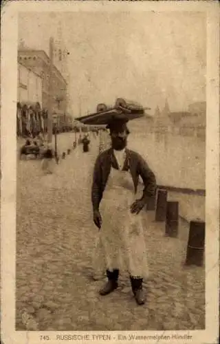 Ak Russland, Russische Typen, Wassermelonenhändler