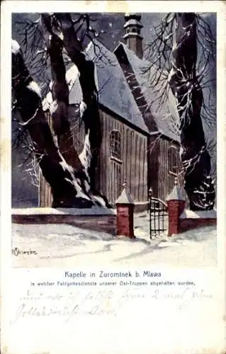 Künstler Ak Starke, W., Zurominek Polen, Kapelle