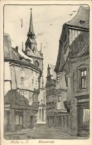 Künstler Ak Halle an der Saale, Klausstraße