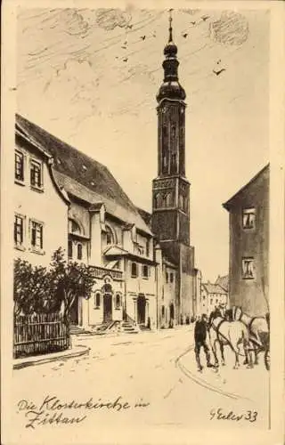 Künstler Ak Zittau in Sachsen, Klosterkirche