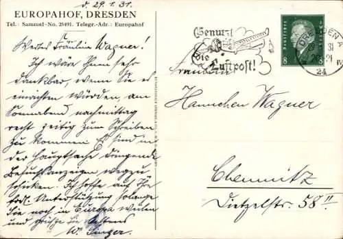 Ak Dresden Altstadt, Europahof