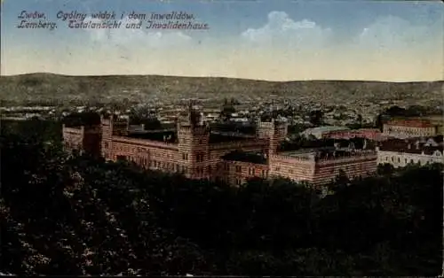Ak Lwiw Lwów Lemberg Ukraine, Gesamtansicht, Invalidenhaus