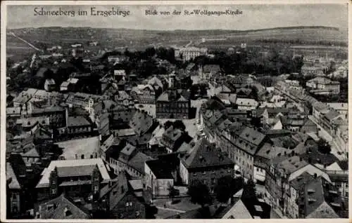 Ak Schneeberg im Erzgebirge, Blick von der St.-Wolfgangs-Kirche