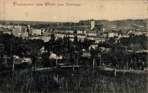 Ak Kłodzko Glatz Schlesien, Panorama, Blick vom Puhberge