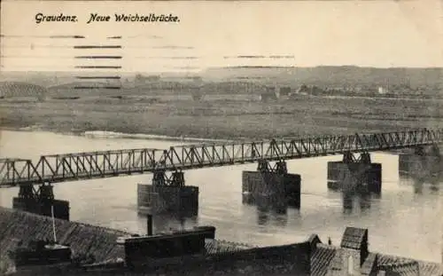 Ak Grudziądz Graudenz Westpreußen, Neue Weichselbrücke