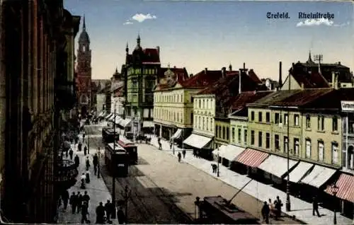 Ak Krefeld am Niederrhein, Rheinstraße