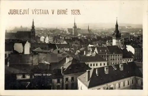 Ak Brno Brünn Südmähren, Panorama, Jubiläumsausstellung 1928