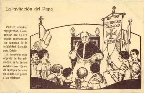 Künstler Ak La invitación del Papa, Mission