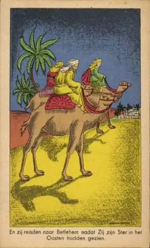 Künstler Ak Bethlehem Palästina, Reisende, Kamele