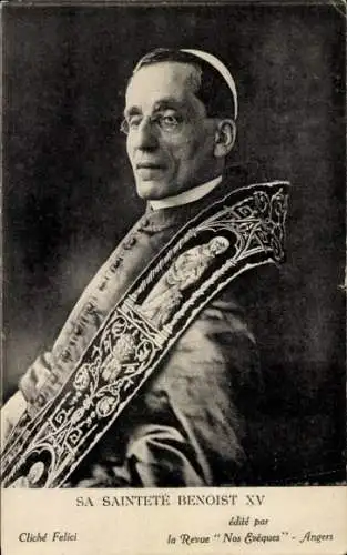 Ak Angers Maine et Loire, Papst Benedikt XV.