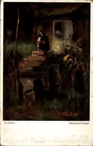 Künstler Ak Mathes, N., Hänsel und Gretel, Märchen