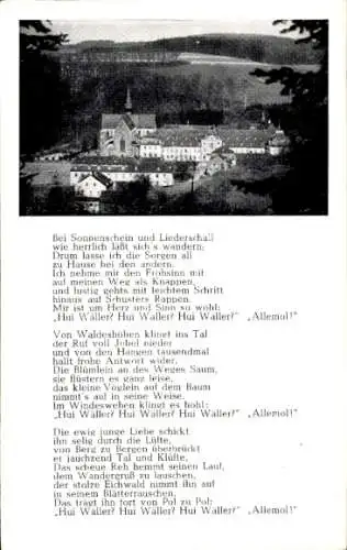 Ak Gedicht, Bei Sonnenschein und Liederschall wie herrlich lässt sich wandern...