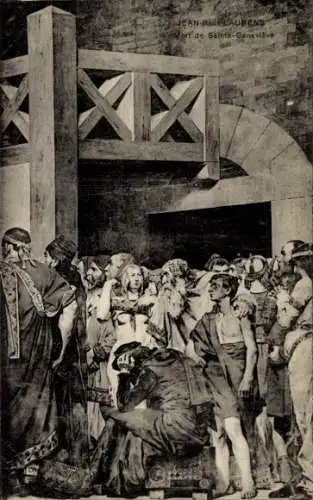 Ak Paris I Louvre, Jean-Paul Laurens, Mort de Sainte-Genevieve