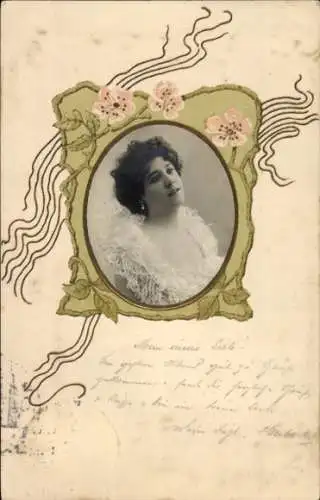 Präge Passepartout Ak Junge Frau, Portrait