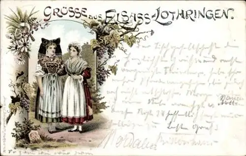 Ak Alsacienne, Elsässerinnen in Tracht