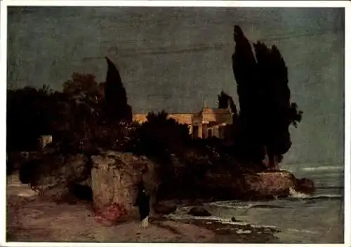 Künstler Ak Böcklin, A., Villa am Abend