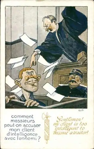 Künstler Ak Gentlemen! my client is too intelligent to become a traitor