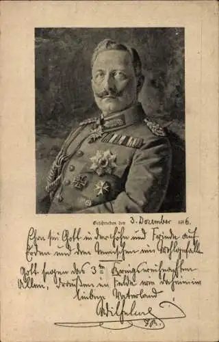 Ak Kaiser Wilhelm II, Portrait