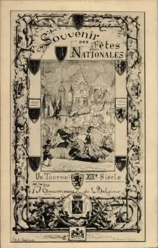 Passepartout CPA Tournai Wallonien Hennegau, Fetes Nationales, 75 Anniversaire